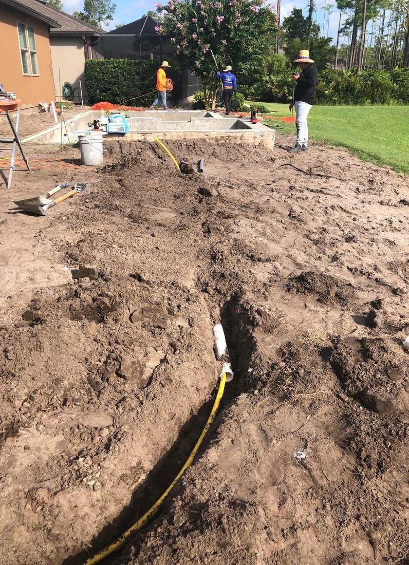Trenching for yard gas line — Alpha Gas Services, Jacksonville FL